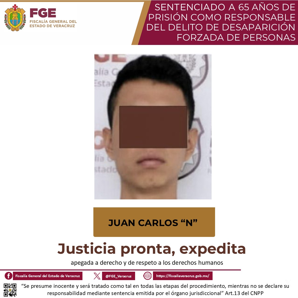 Exelemento de Fuerza Civil es sentenciado a 65 años por desaparición forzada