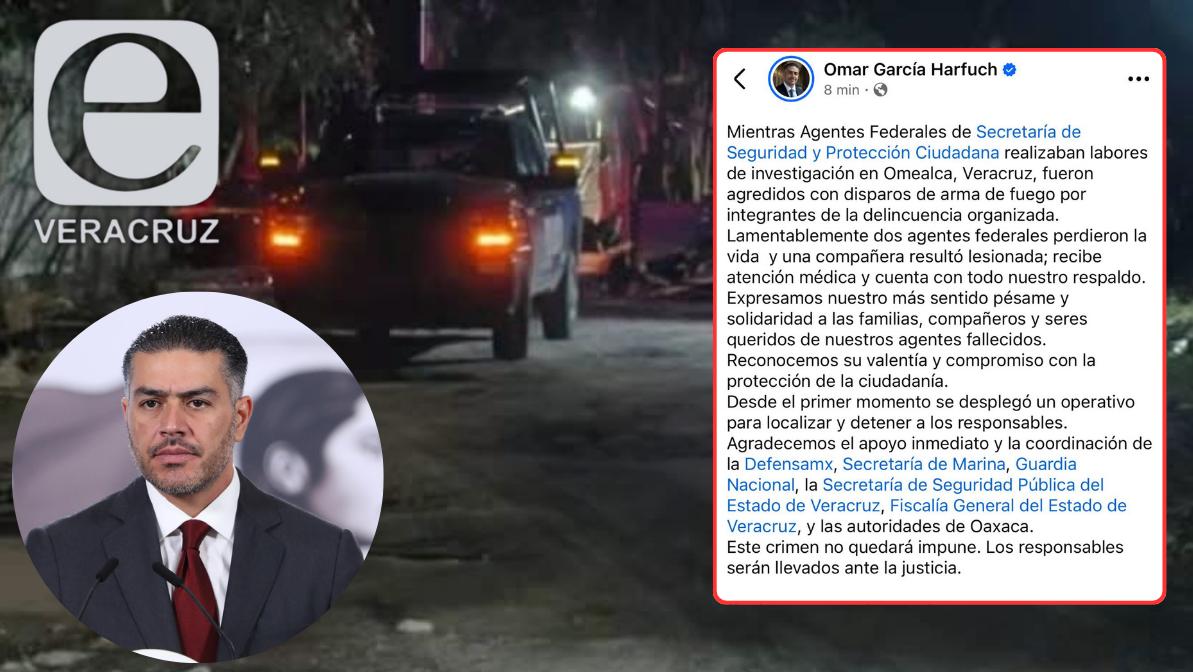 Matan a 2 agentes en Omealca; una policía queda herida: Harfuch