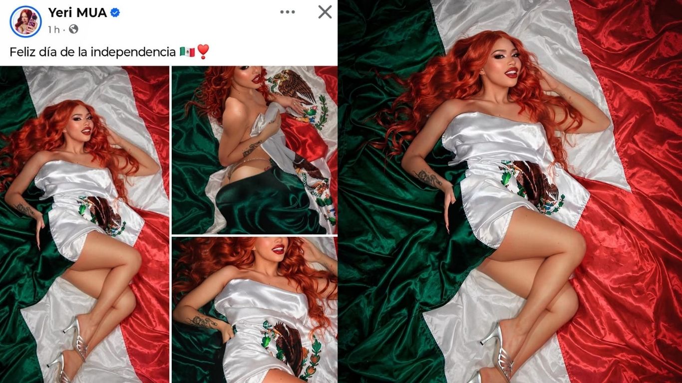Yeri MUA causa polémica por fotos con la bandera de México