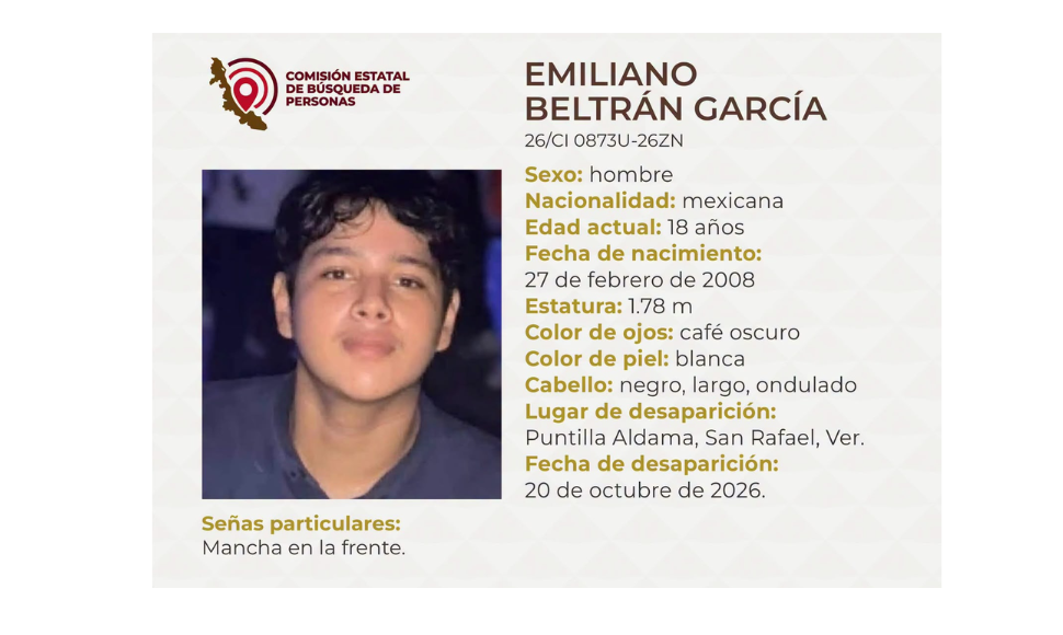 Familia acusa a policías por la desaparición de Emiliano, en San Rafael, Veracruz