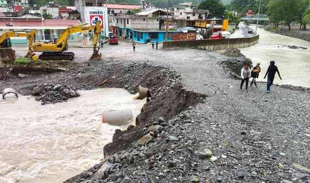 Lluvias del frente frío 2 afectan carreteras del norte de Veracruz