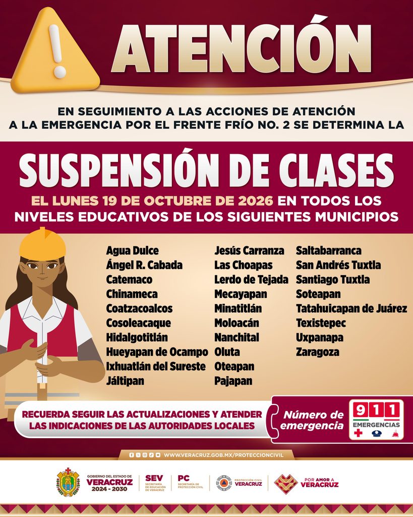 Suspenden Clases en Veracruz
