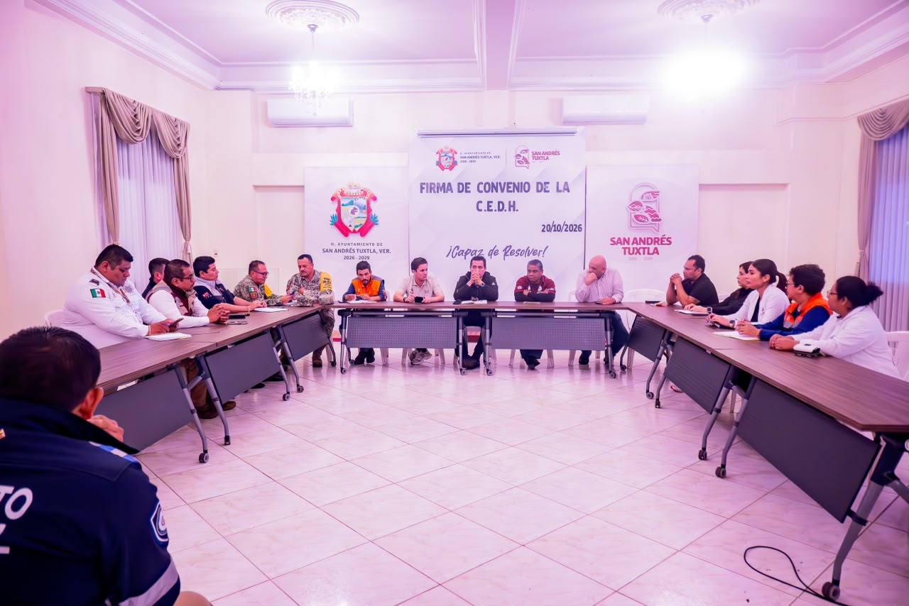 Instala Ayuntamiento de San Andrés Tuxtla Mesa de Puesto de Mando ante contingencia